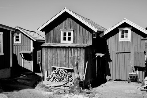Huse på øen Sandhamn i Stockholms Skærgård